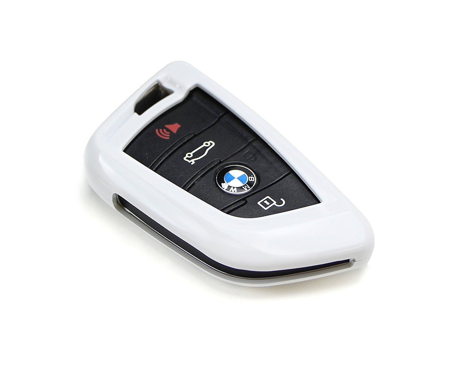 Premium Glossy White Smart Key Fob Shell Cover Replacement for BMW X1 X4 X5 X6 5 Series 7 Series - Exact Fit Protection & Style Upgrade for Your Car Keys