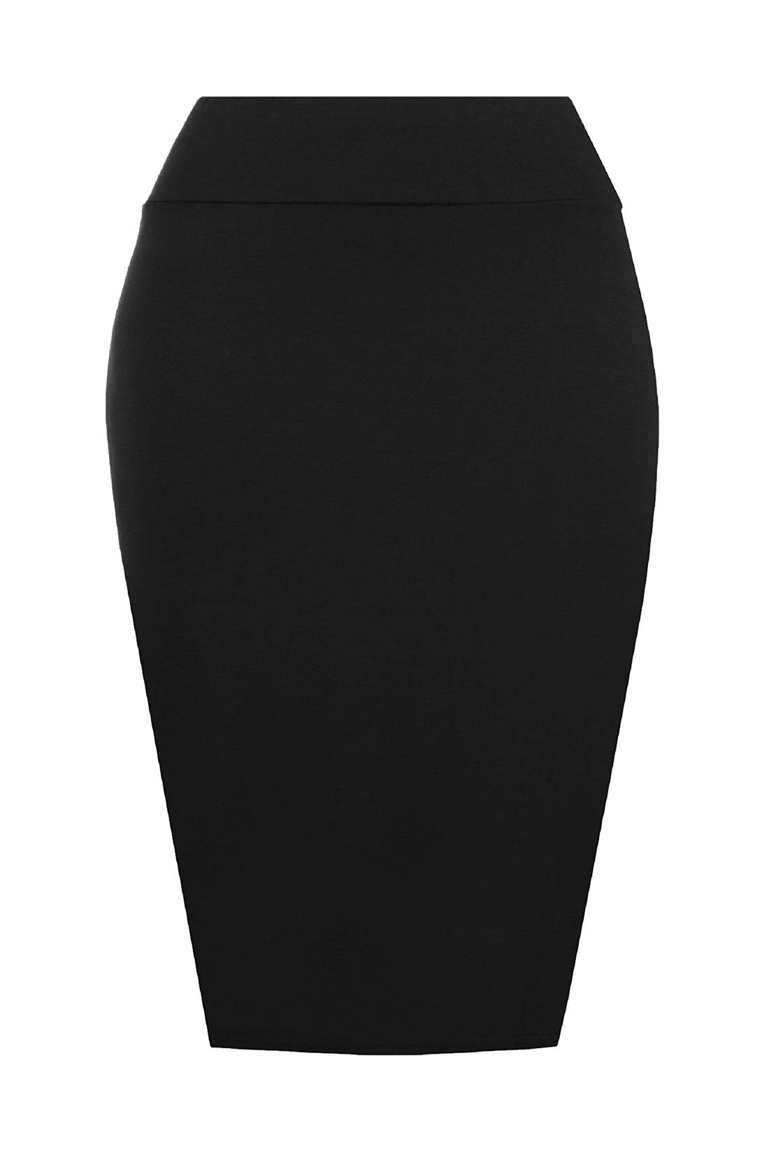 RM Women's Wiggle Plain Pencil Tube Midi Skirt - Slim Fit Office Work Dress for Business Casual & Professional Outfits