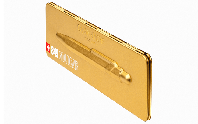 Caran D’Ache 849 Gold Ballpoint Pen - Premium Swiss Made Luxury Writing Instrument for Business, Gifts & Collectors - Elegant Office & Executive Use