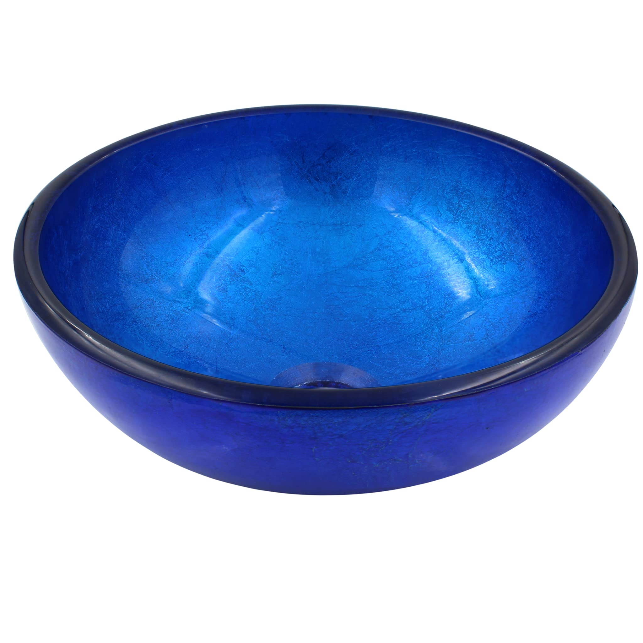 12-inch Mini VERDAZZURRO Glass Vessel Bathroom Sink - Modern Round Above Counter Basin for Powder Room, Guest Bath & Master Bathroom Vanity