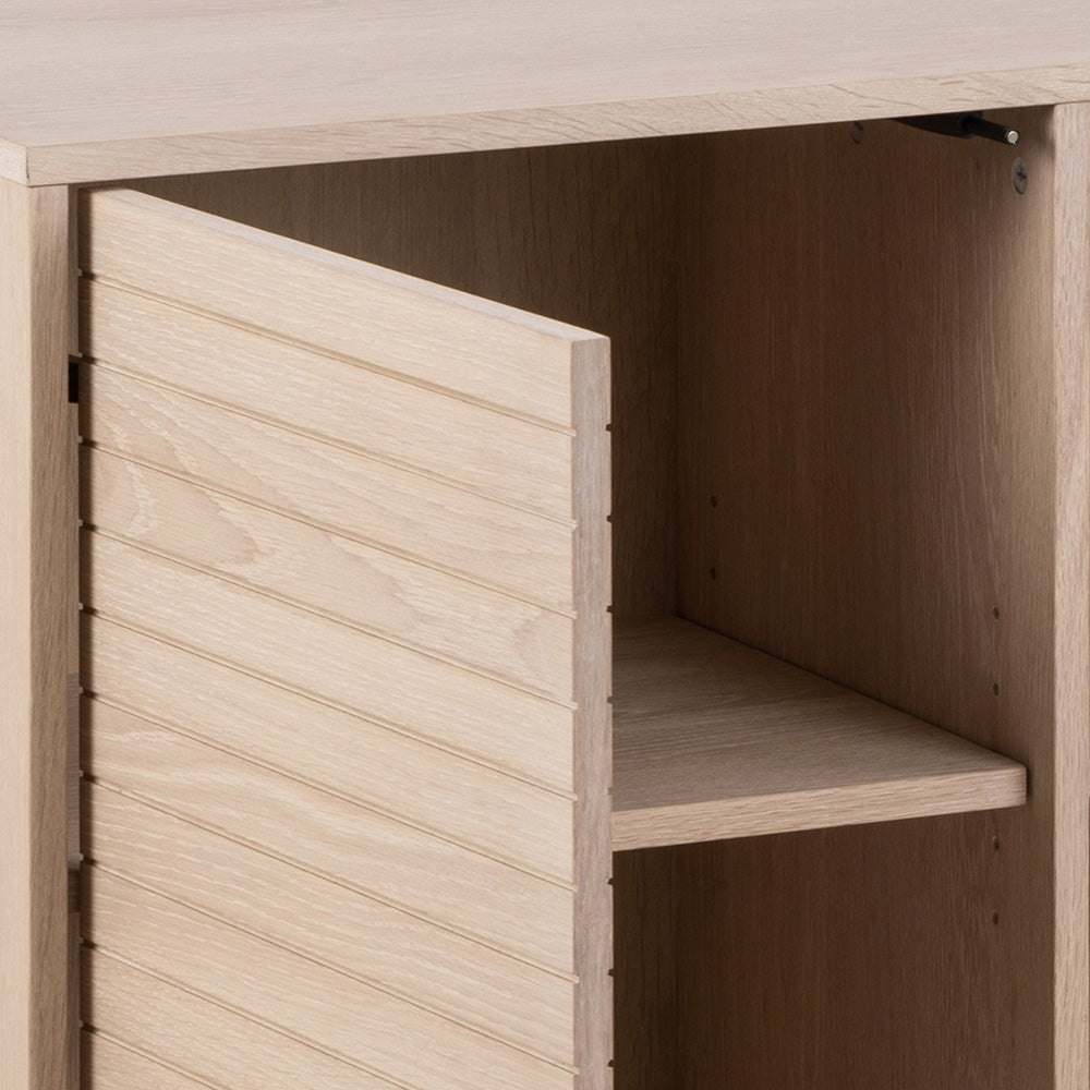 LINLEY 180cm Oak Sideboard Buffet Cabinet - Modern Dining Room Storage, Kitchen Buffet, and Entryway Organizer