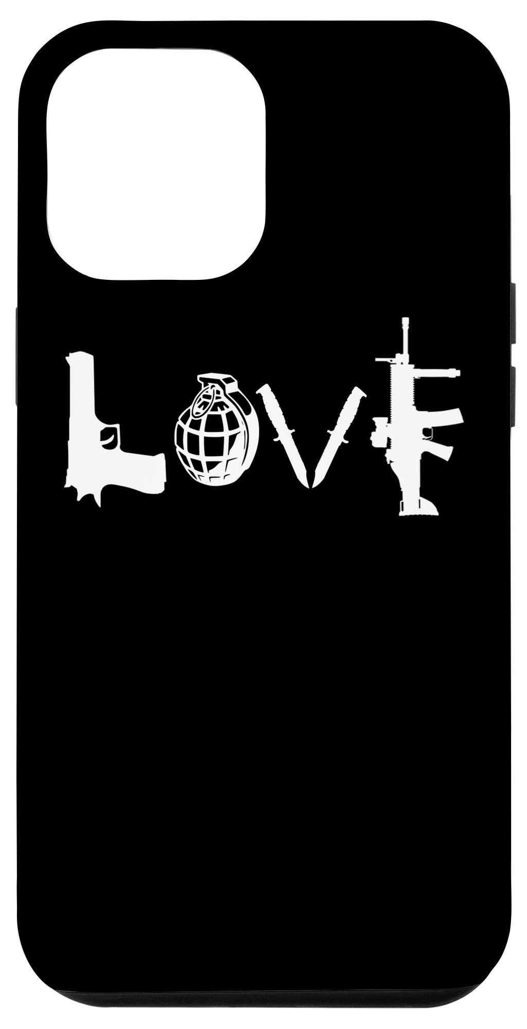 iPhone 12 Pro Max Protective Case - Durable Phone Cover with Cool Military Design (Guns, Grenades, Knives) - Perfect for Outdoor Enthusiasts & Tactical Gear Lovers