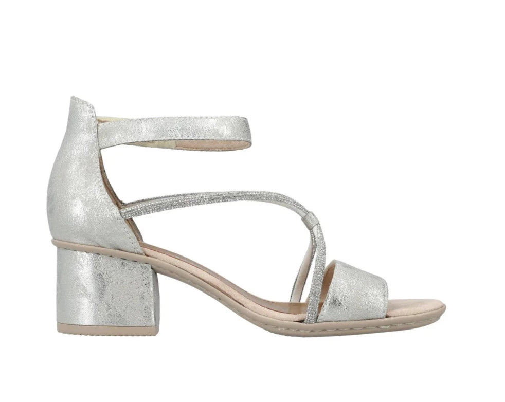 Rieker 64654 Women's Silver Comfort Shoes - Perfect for Work, Walking & Casual Outfits