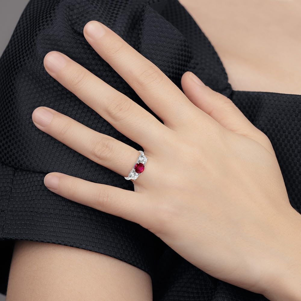 925 Silver CZ & Corundum Ring for Women - Elegant Gift for Her