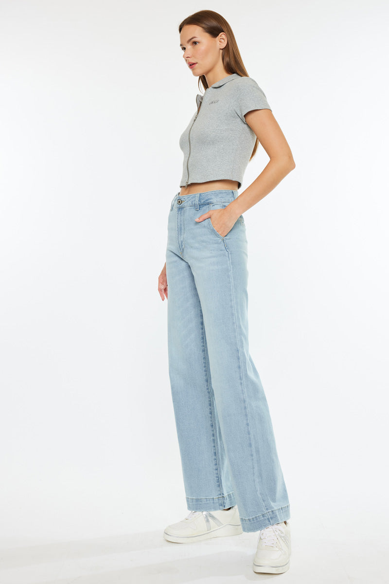 Celine Ultra High Rise Wide Leg Jeans for Women - Stretchy Comfort Denim Pants with Flared Fit | Perfect for Casual Outfits, Date Nights & Street Style Fashion