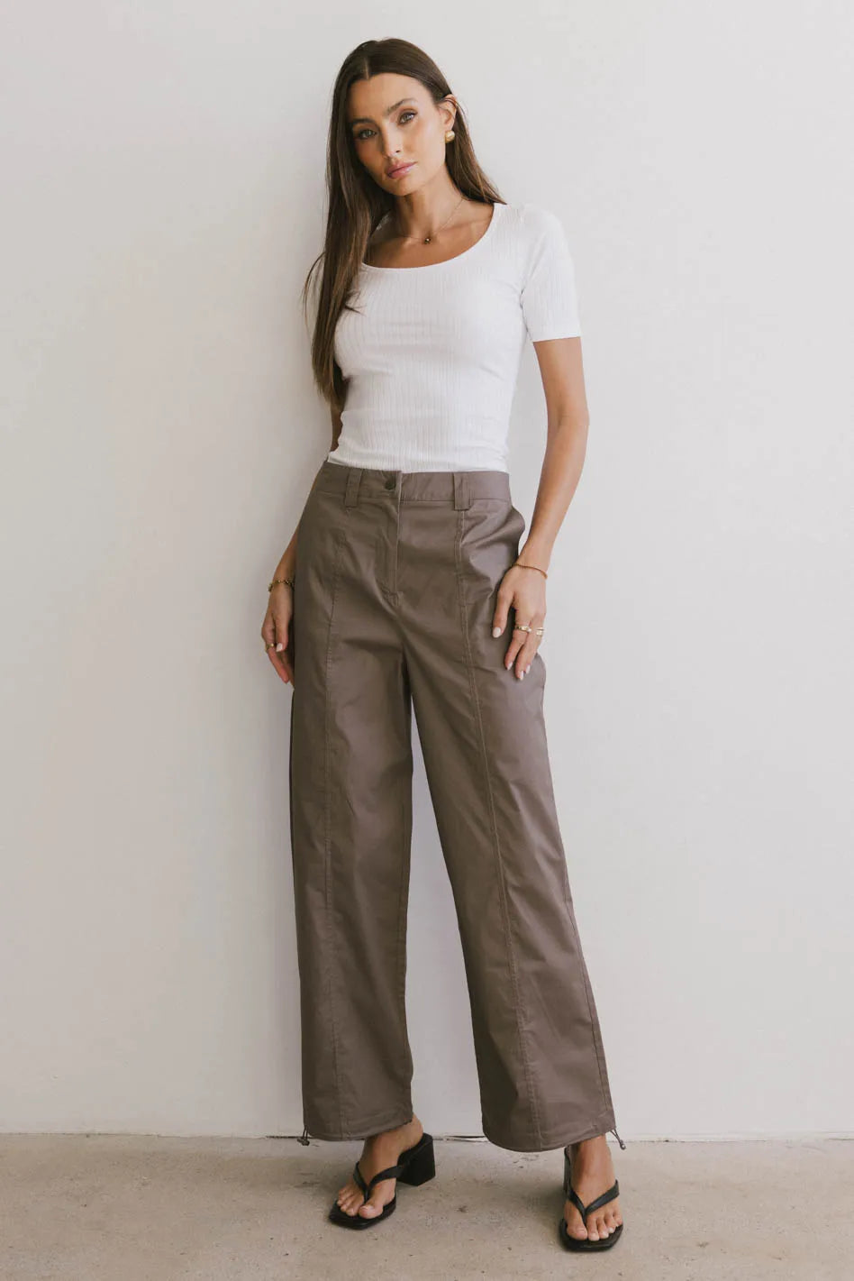 Frank and Oak Emma Wide Leg Pants for Women - Mauve High Waisted Flowy Trousers | Comfortable Office Wear, Casual Outfits & Travel Essentials | FINAL SALE