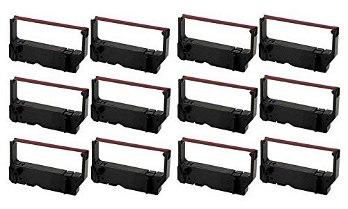 Compatible Replacement Ribbon Cartridge for Citizen CBM-820 POS Printer - Black/Red (12-Pack) IR-82BR_12PK | Ideal for Retail Stores, Restaurants & Business Receipt Printing