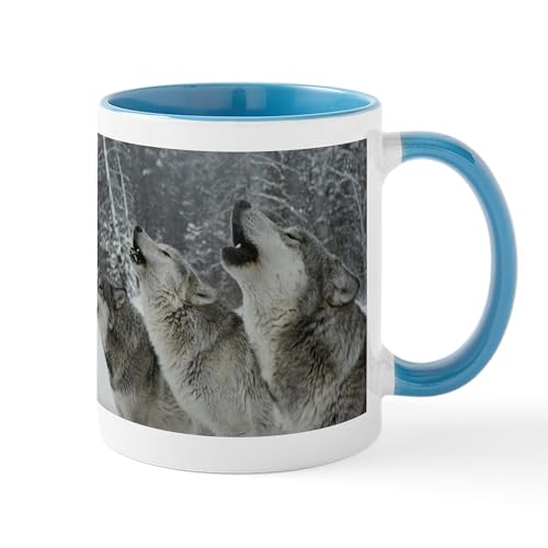 White/Blue Inside - Wolf Mug