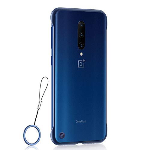 OnePlus 7 Pro Case - Ultra Thin Matte Hard PC Cover with Anti-Slip Grip & Translucent Ring Holder | Scratch Resistant Frameless Bumper Shell | Compatible with OnePlus 7 Pro (Blue) - Perfect for Work, Travel & Daily Protection
