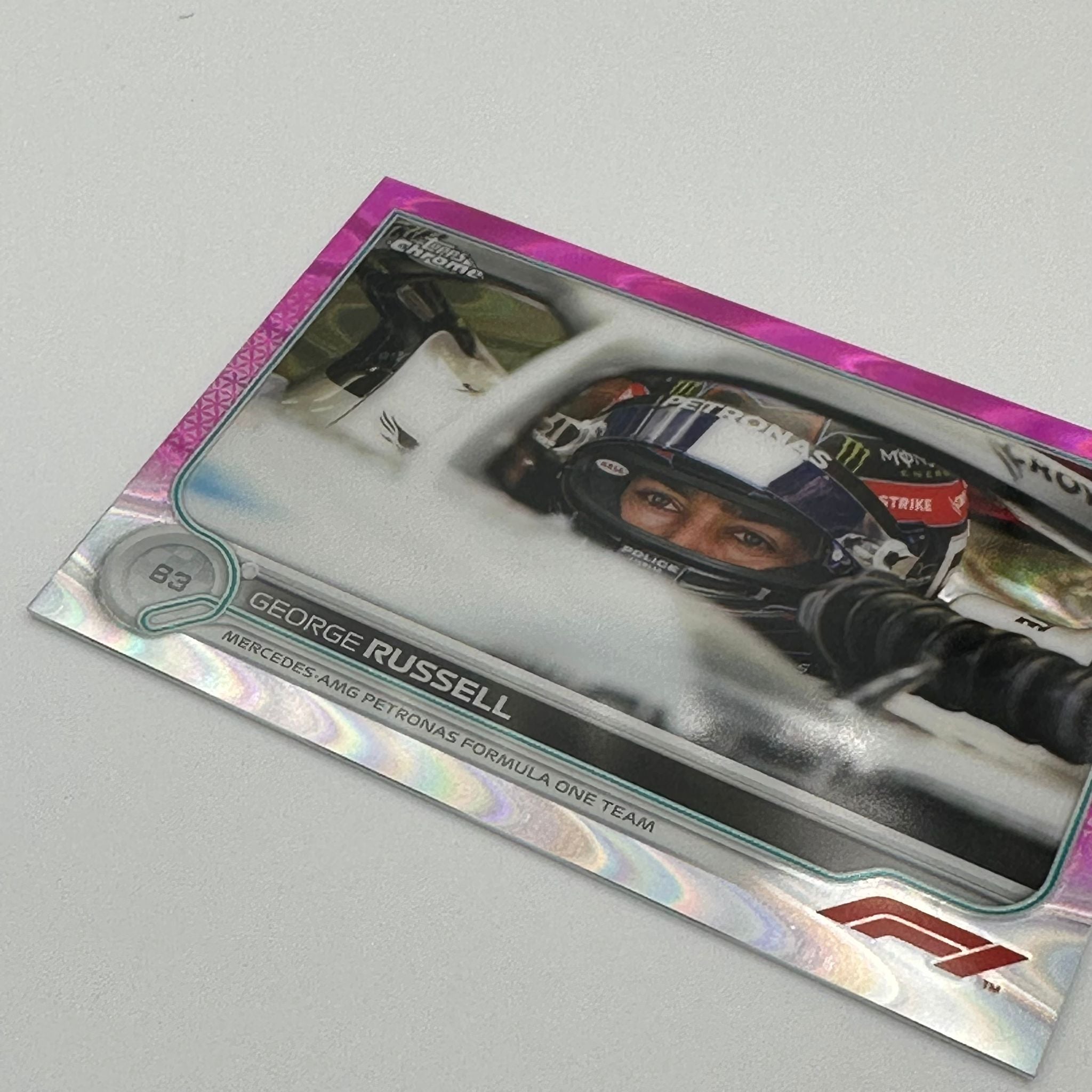 George Russell Pink Refractor #19 - 57/75 - Rare F1 Racing Trading Card for Collectors & Fans - Perfect for Display, Gifts, and Memorabilia Collections