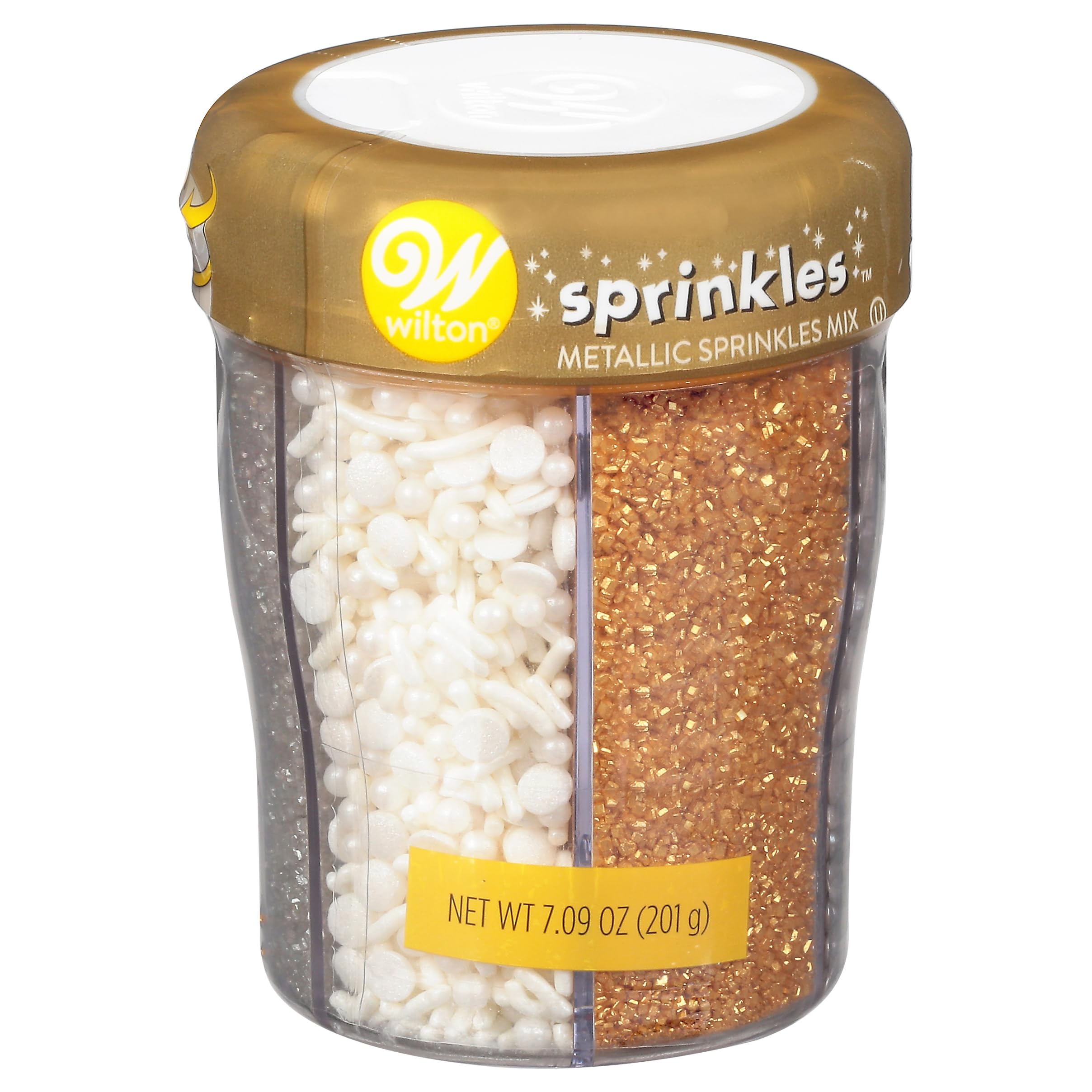 Metallic Food Sprinkles Mix - 6 Cell Colorful Edible Decorations for Cakes, Cupcakes & Desserts | Baking & Party Supplies