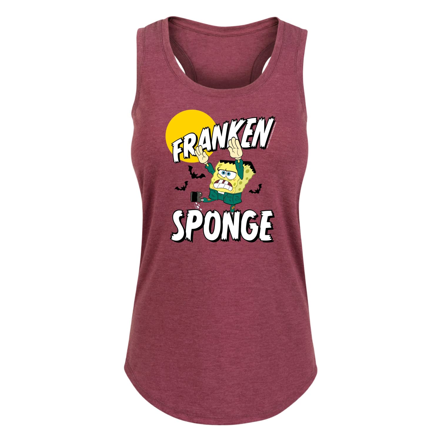 HYBRID APPAREL Spongebob Squarepants Franken Sponge Women's Racerback Tank Top - Soft & Comfortable Workout Top for Gym, Yoga & Summer Fashion