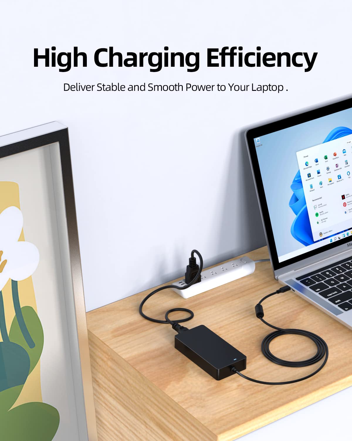 130W USB-C Laptop Charger for Dell XPS 15 17 (9500/9700/9510/9575/9710) - P91F P92F P73F Power Adapter - Fast Charging for Work, Travel & Home Office Use