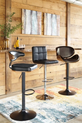 Bellatier Adjustable Height Bar Stool Set of 2 - Modern Kitchen Counter Stools for Dining Room, Bar & Home Decor - Swivel & Comfortable Seating for Kitchen Island, Breakfast Nook & Pub Table