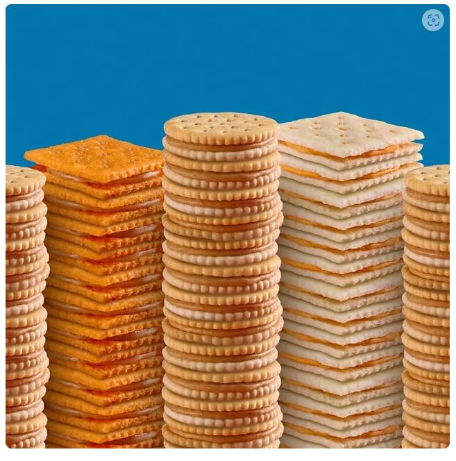 YOLOMOLO Peanut Butter Sandwich Crackers - 8 Pack (1.42 oz Each) with Free White Plastic Spoon & Bookmark Gift - Perfect for School Lunches, Office Snacks, and Travel