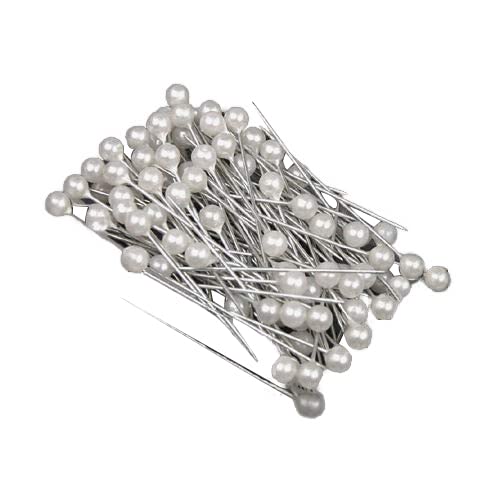 Ivory Pearl Hair Pins - 100pcs Bridal Wedding Craft Pins for DIY Corsage & Sewing