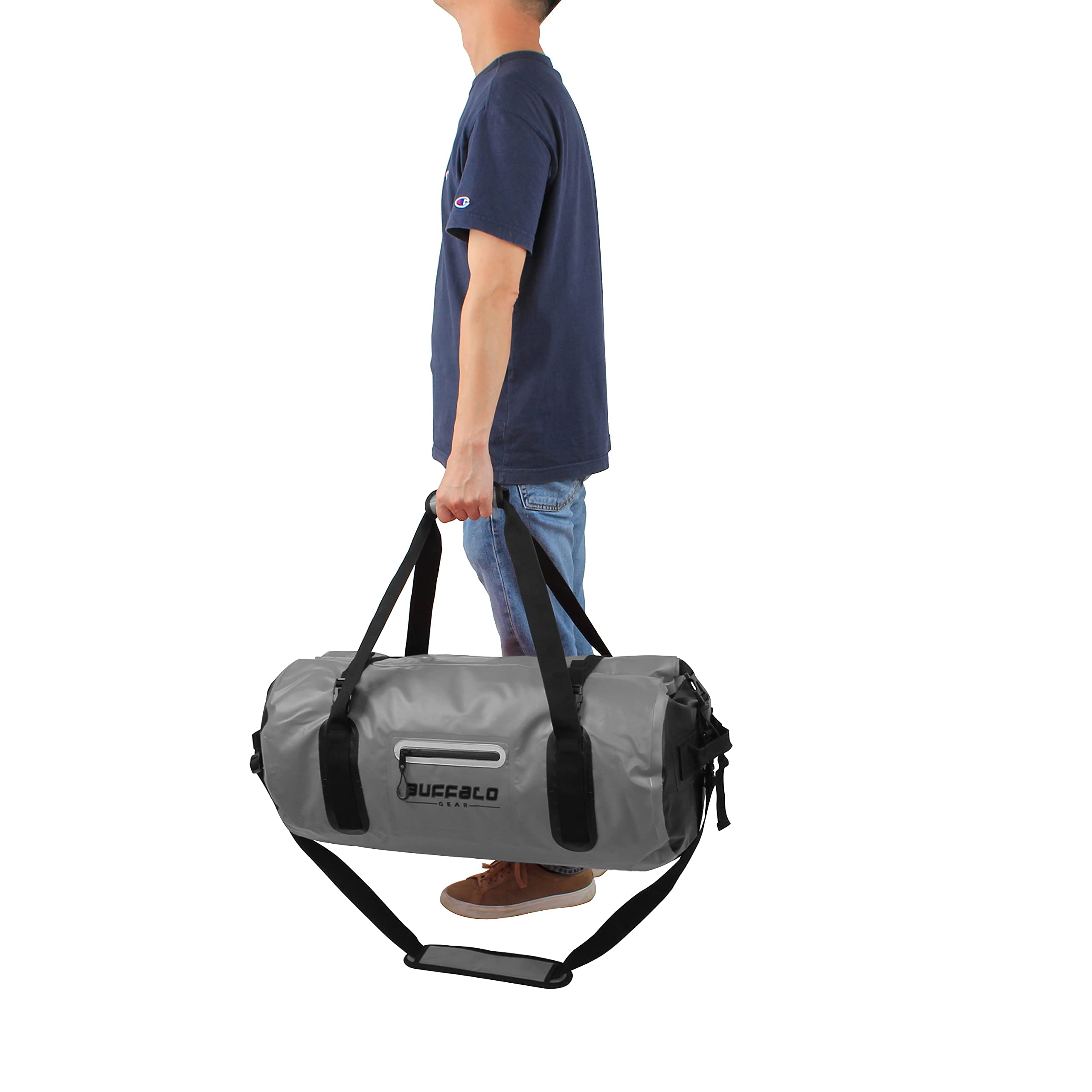 Buffalo Gear Waterproof Duffle Bag 40L 60L 80L - Heavy Duty Roll-top Dry Bag for Travel, Kayaking, Rafting, Boating, Fishing & Camping - Ideal for Outdoor Adventures and Water Sports