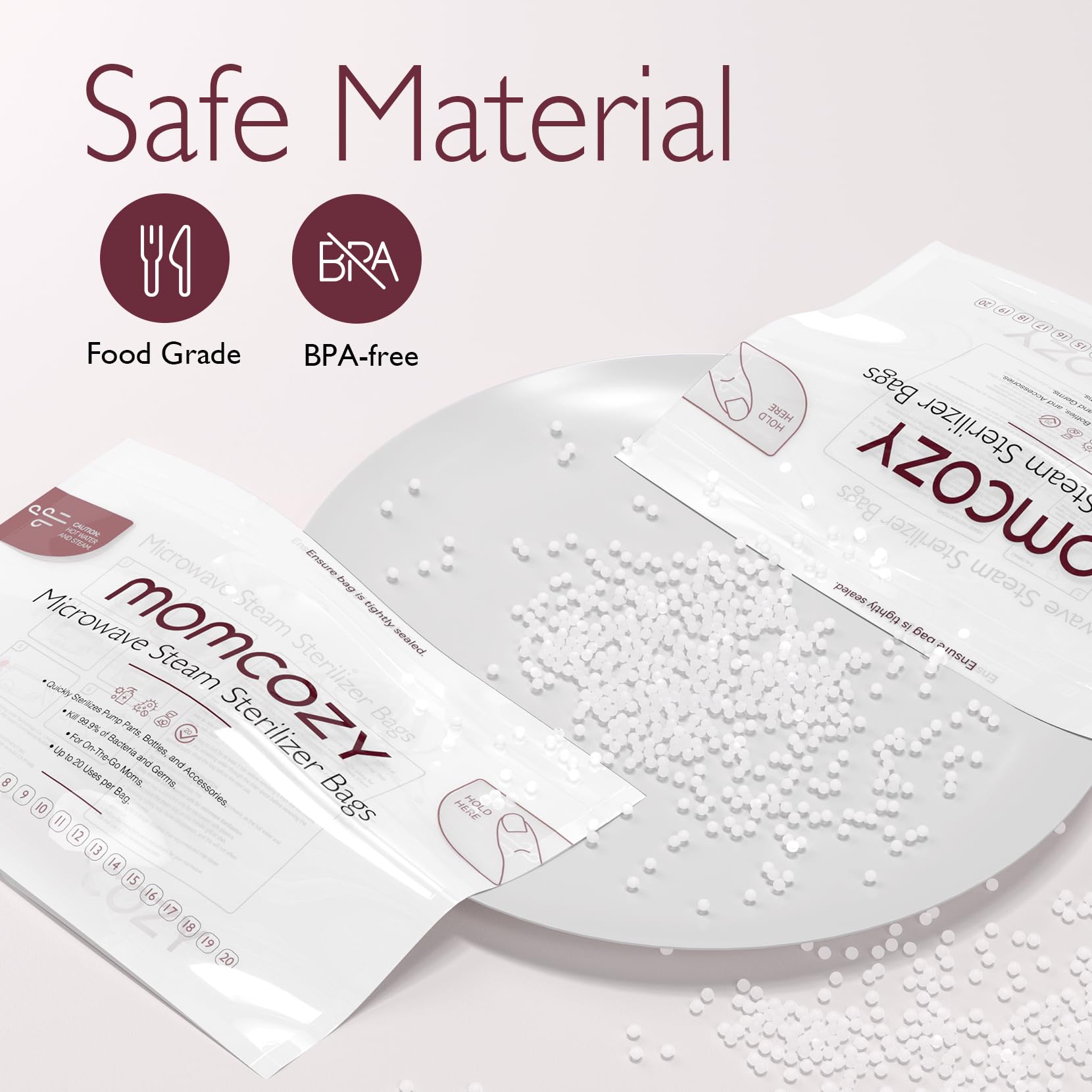 Momcozy Microwave Steam Sterilizer Bags - 8 Pack Reusable Sterilizing Pouches for Breast Pump Parts & Baby Bottles - 20 Uses Per Bag - Compatible with Momcozy S9 Pro/S12 Pro/V1/V2 - Perfect for Travel, Daycare & On-the-Go Parents