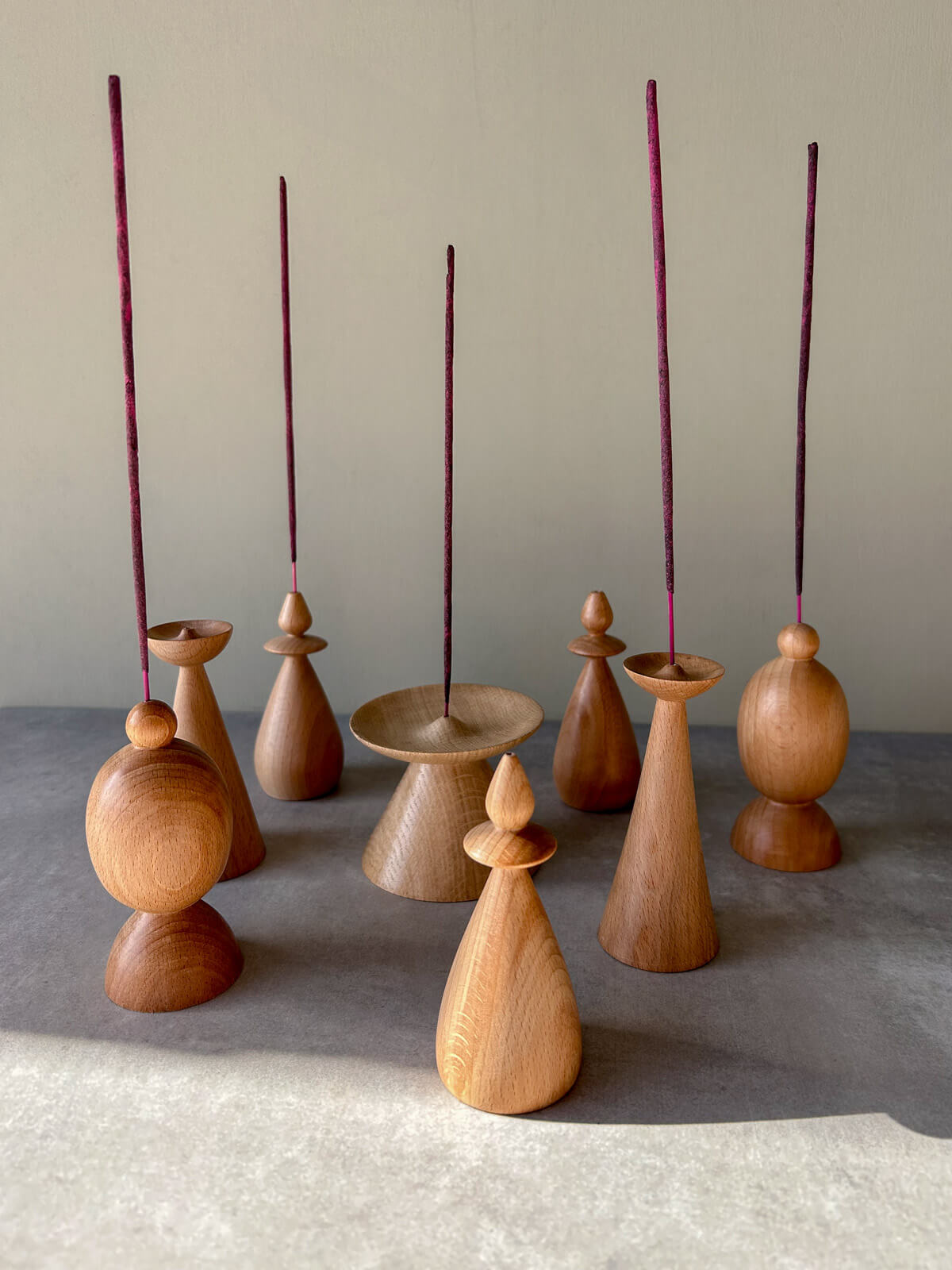 Scottish Beech Wood Incense Holder - Handmade Bobbin Style for Sticks & Cones - Perfect for Meditation, Yoga & Aromatherapy at Home