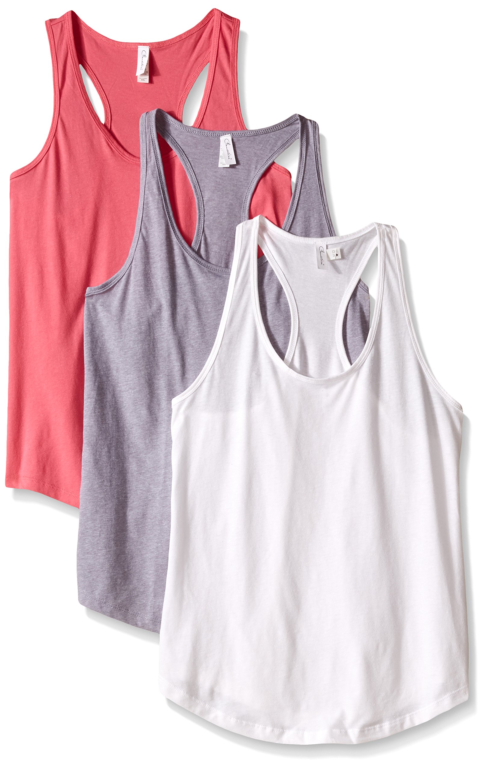 Clementine Apparel Women's Racerback Tank Tops - 3 Pack Breathable Workout Tops for Running, Gym & Yoga | Activewear for Fitness & Casual Wear