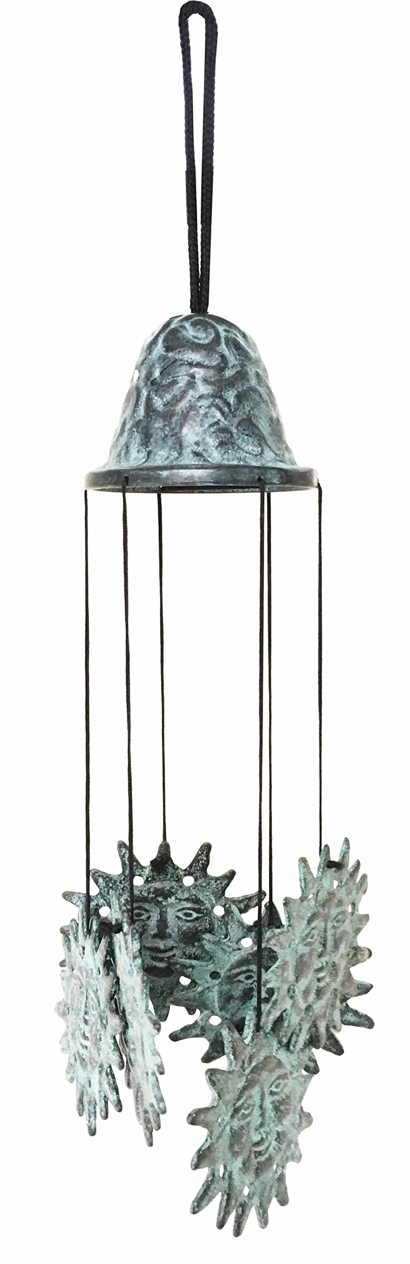 Solar Sun Brass Wind Chime - Relaxing Garden Decor for Patio & Outdoor