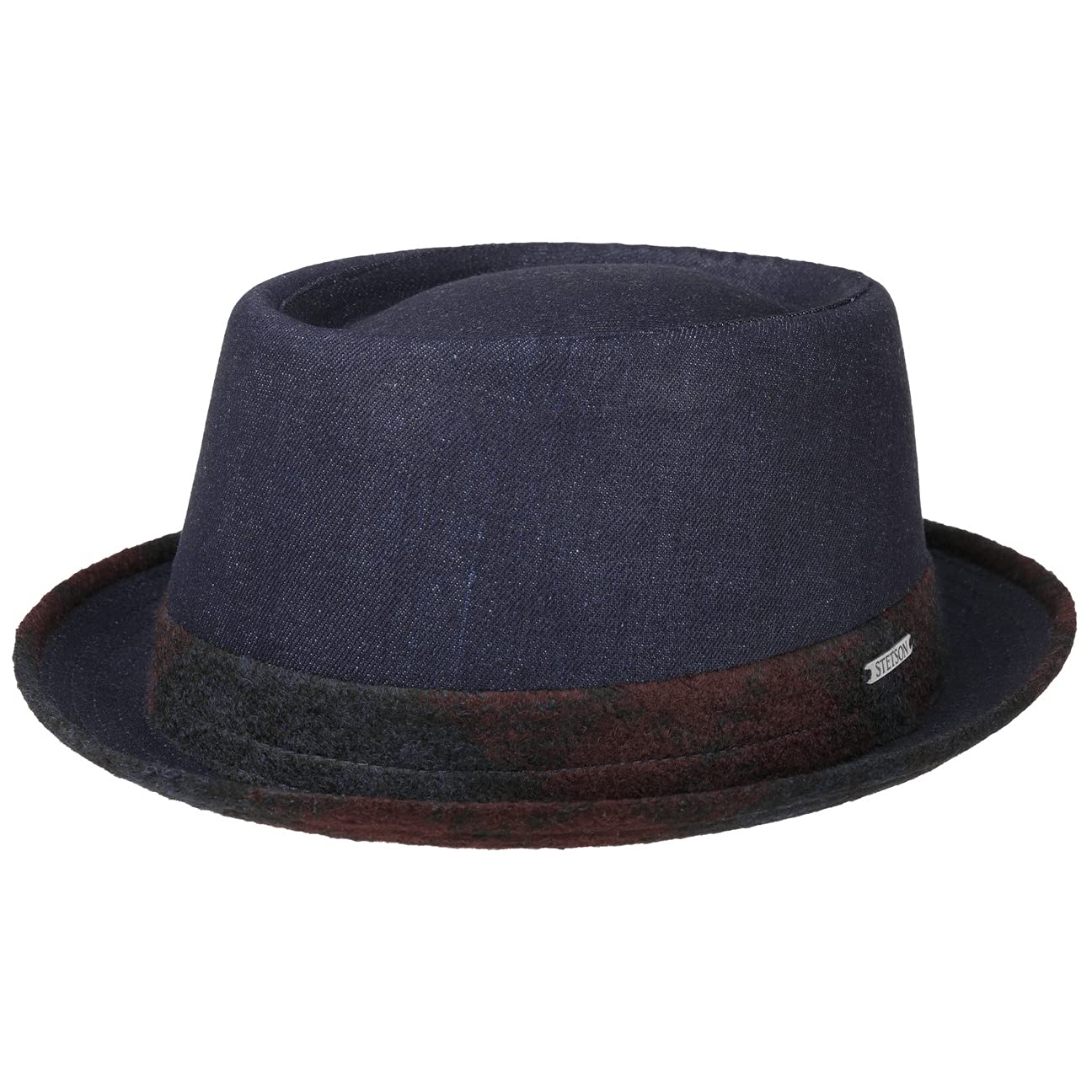 Stetson Brookfield Denim Pork Pie Hat for Men - Premium Italian-Made Cotton Hat for Casual & Outdoor Wear