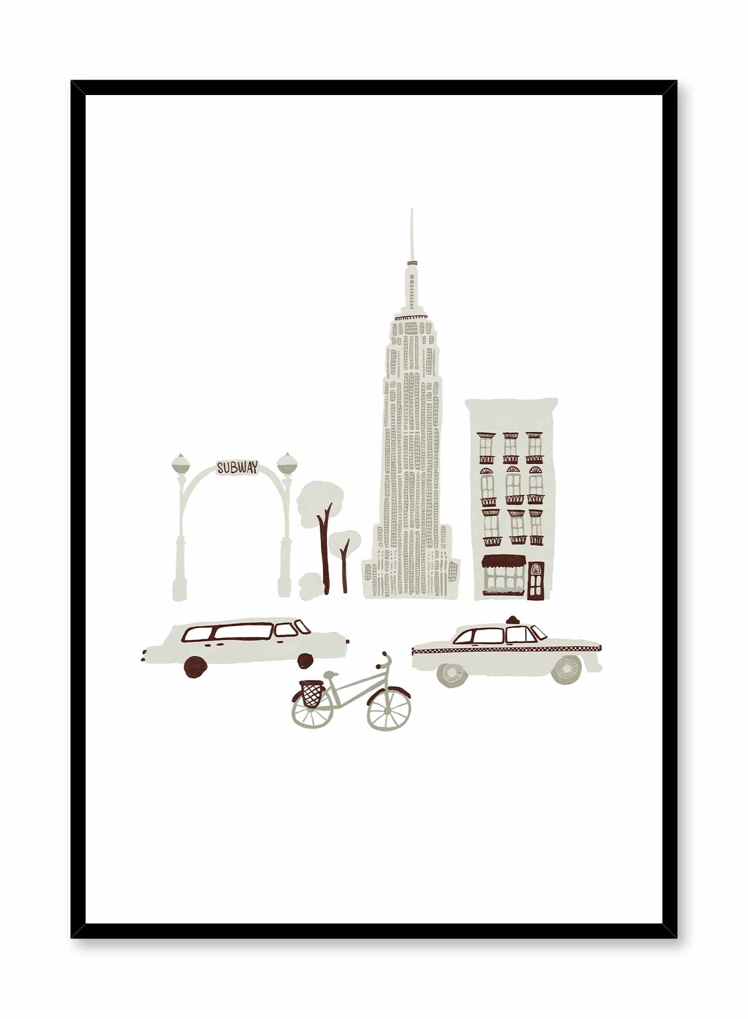 New York Schlep Poster - Vintage NYC Travel Art Print - Perfect for Home, Office & Dorm Decor