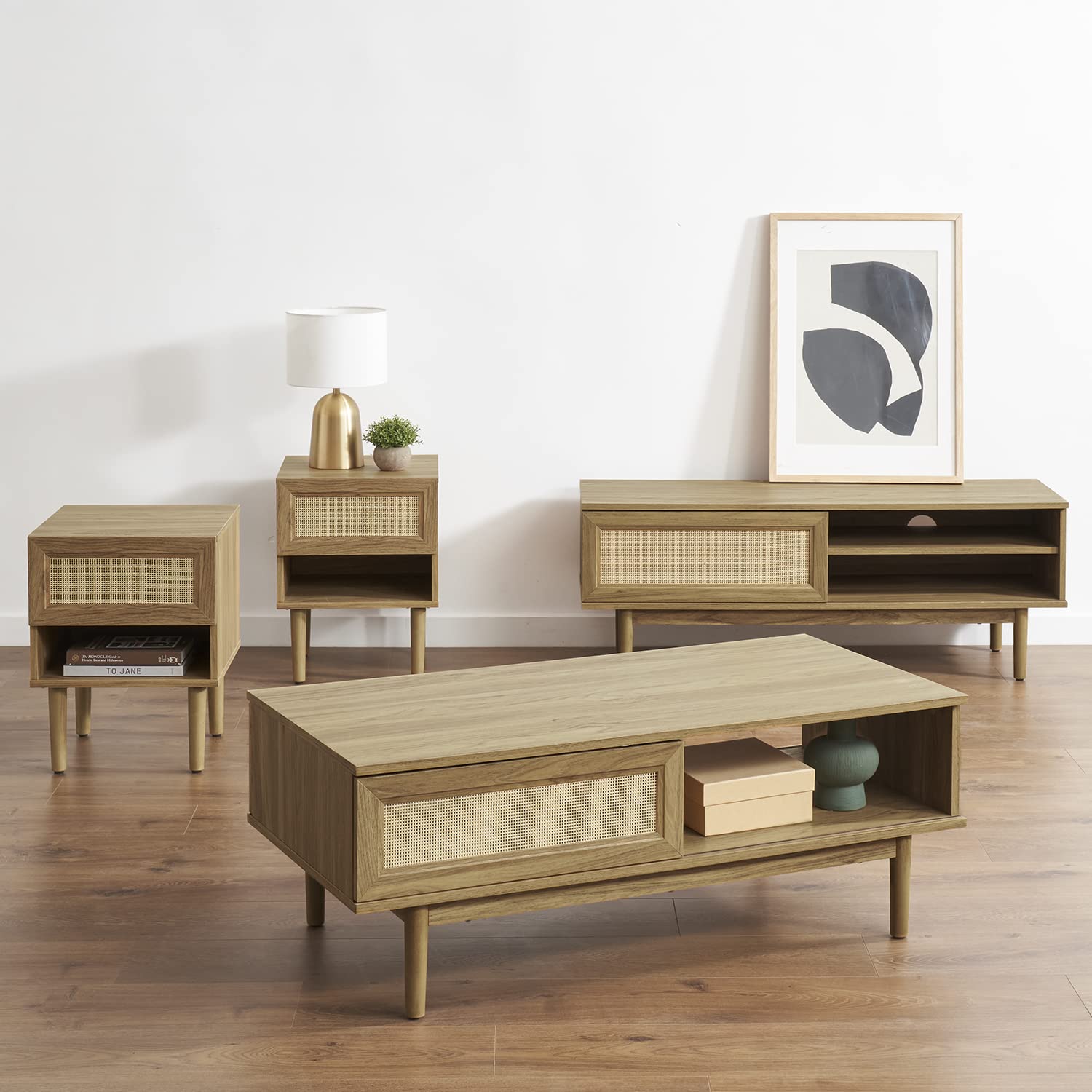 Mopio Haylee Oak 4-Piece Living Room Set - 46
