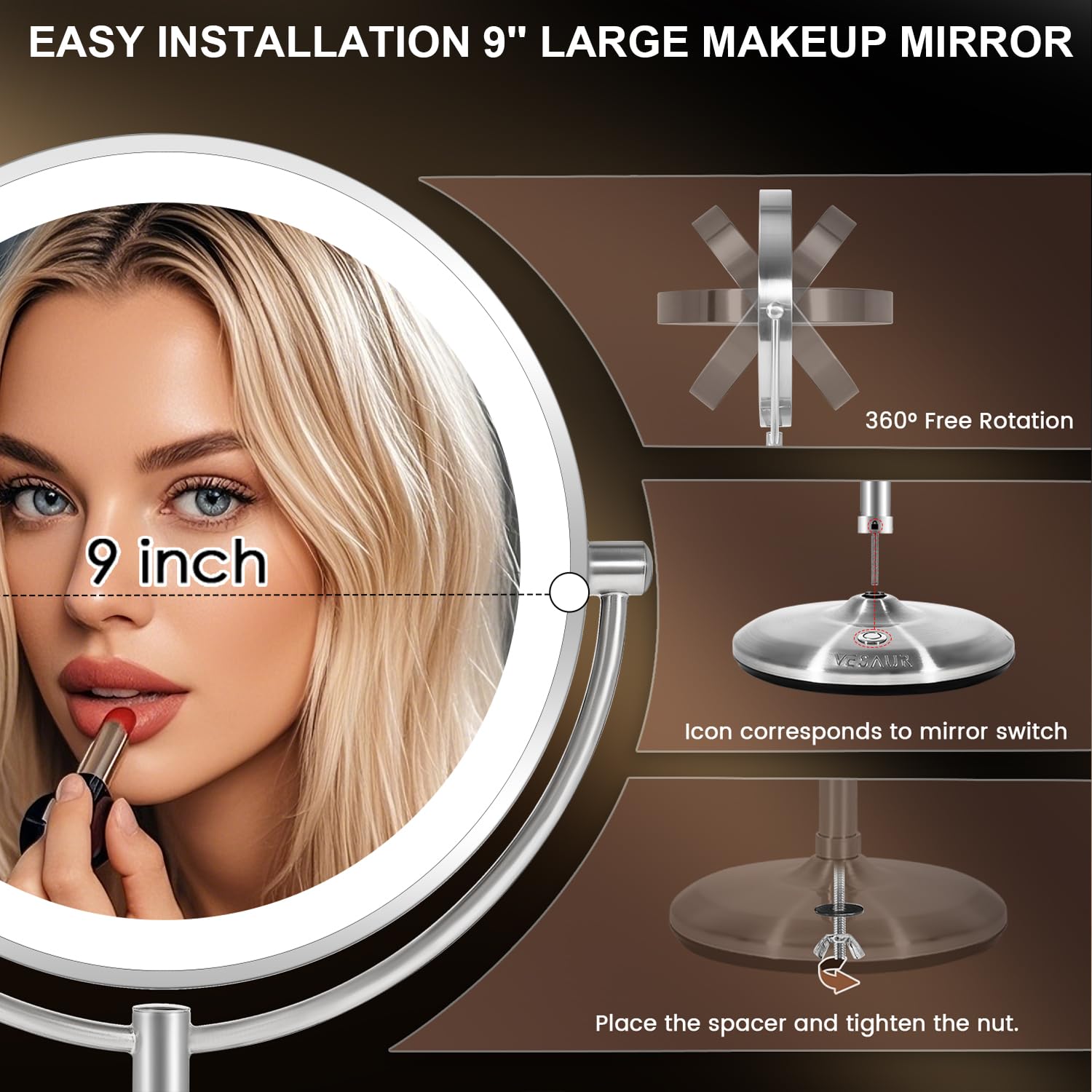 15X Magnifying Mirror with Light - 9