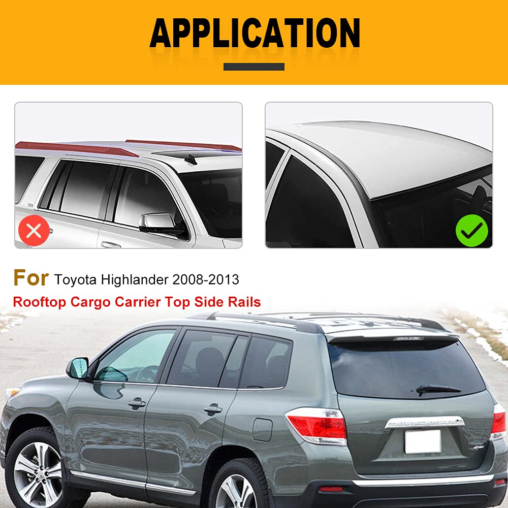 OCPTY Universal Roof Rack Cross Bars - Compatible with Toyota Highlander 2008-2013 Models - Heavy Duty Rooftop Cargo Carrier for Luggage, Kayak, Canoe, Bike, Snowboard & Skis - Perfect for Road Trips, Camping & Outdoor Adventures