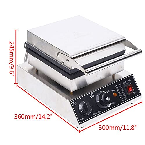 Commercial Waffle Maker 4-Square Belgian Waffle Machine 2000W Electric Waffle Baker with Temperature & Time Control (4.5