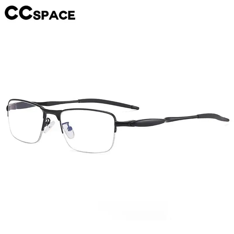 CCspace Unisex Semi-Rimless Small Square TR90 Titanium Eyeglasses 57236 - Lightweight & Durable Frame for Work, Reading, and Everyday Wear