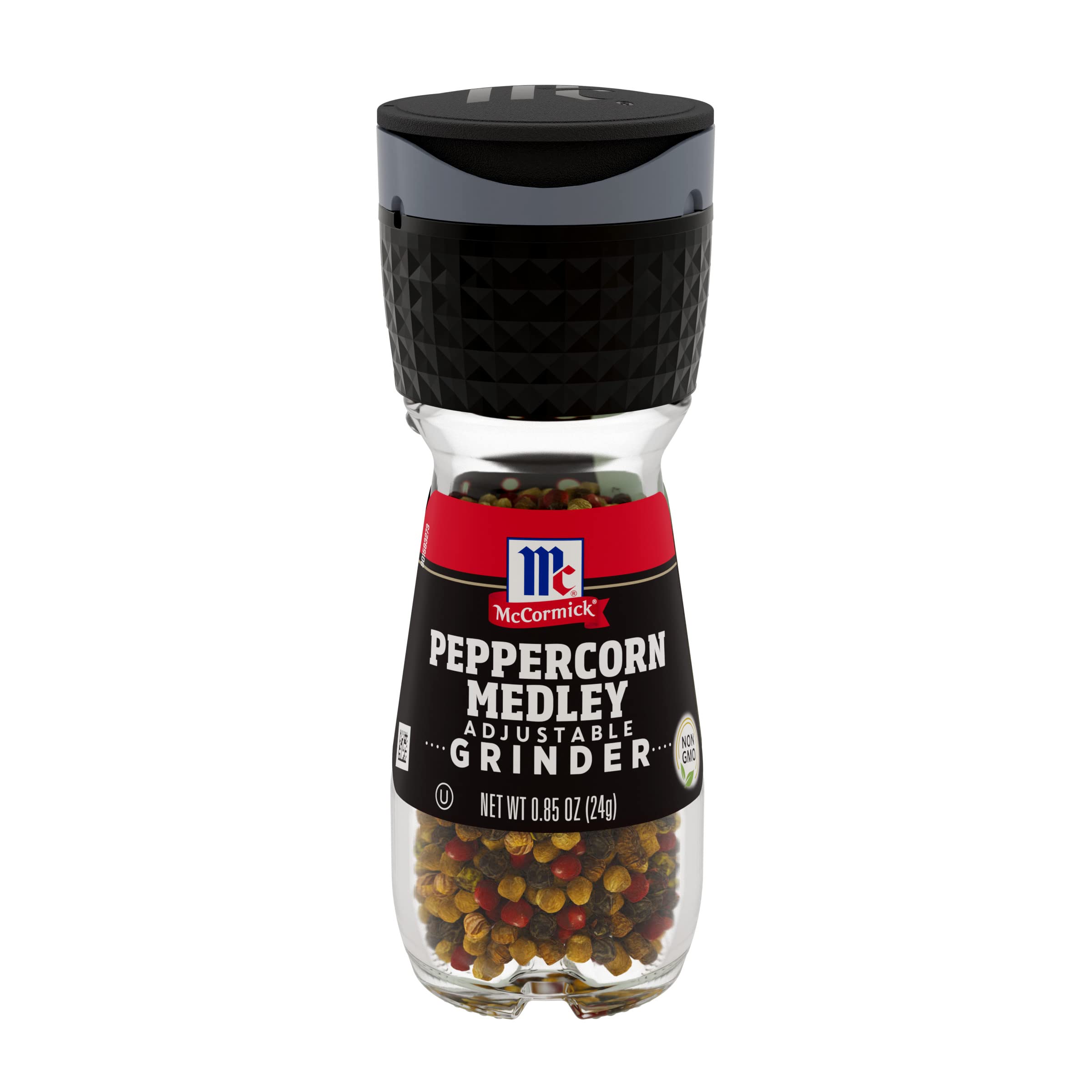 McCormick Peppercorn Medley Grinder - 0.85 Oz | Premium Blend of Black, White, Green & Pink Peppercorns | Perfect for Steaks, Salads & Gourmet Cooking