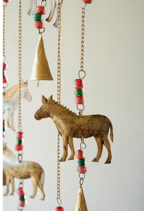Handmade Metal Horses Wind Chime - Outdoor Garden Decor for Patio, Porch & Backyard - Soothing Wind Bells for Relaxation & Feng Shui