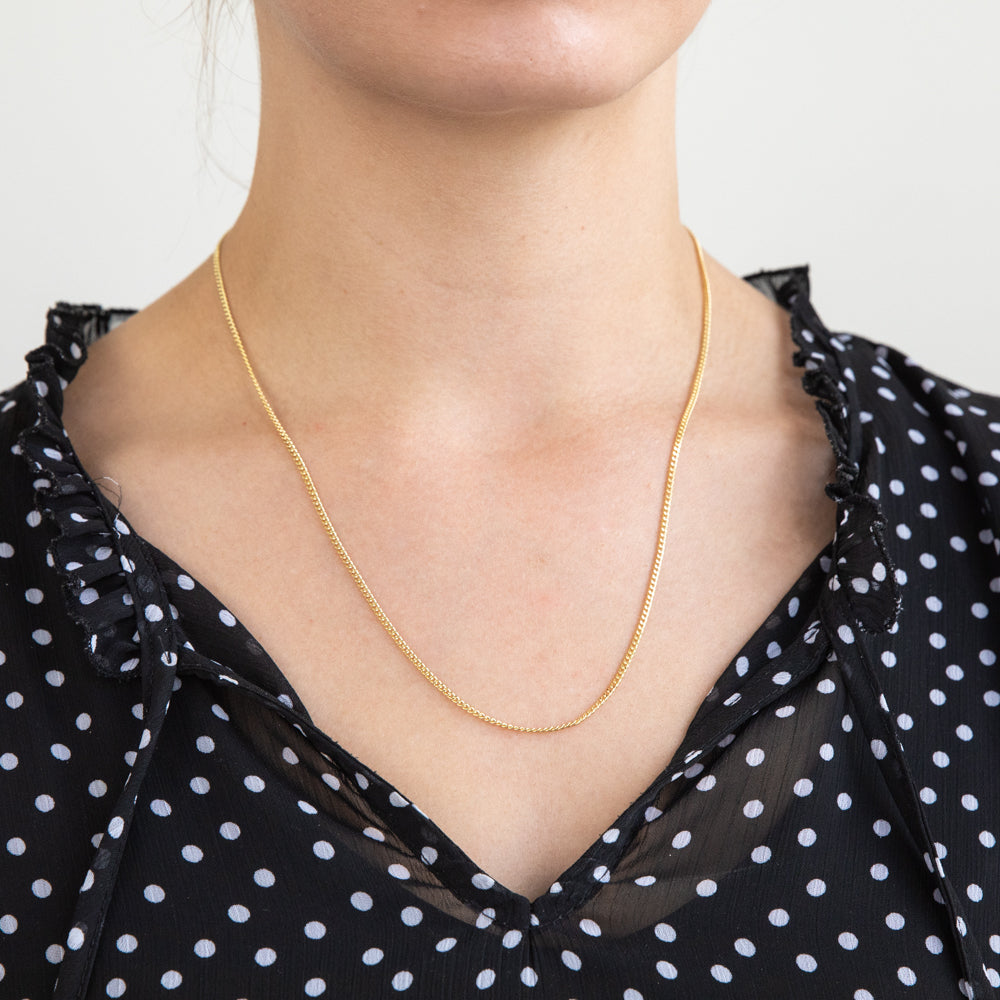 9ct Yellow Gold 50 Gauge Curb Chain Necklace 50cm - Durable & Stylish Jewelry for Men & Women, Perfect for Everyday Wear, Gifts & Special Occasions