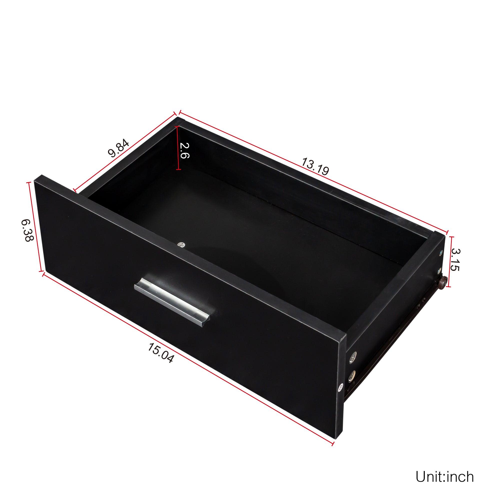 Modern Black Simple Hair Desk with Multi-Layer Storage - Large Capacity Vanity Organizer for Makeup, Jewelry & Hair Accessories | Perfect for Bedroom, Bathroom & Dressing Room