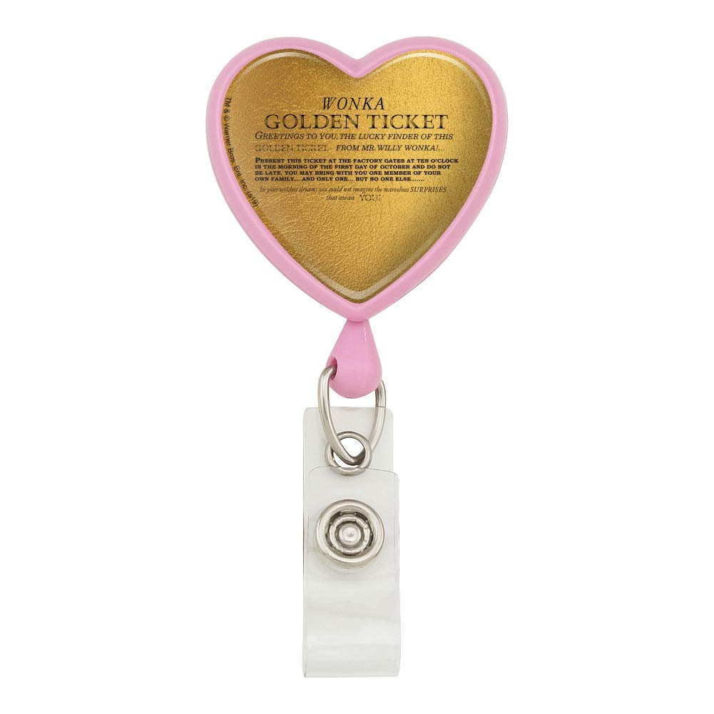 Willy Wonka Golden Ticket Lanyard - Retractable ID Badge Holder for Events & Cosplay
