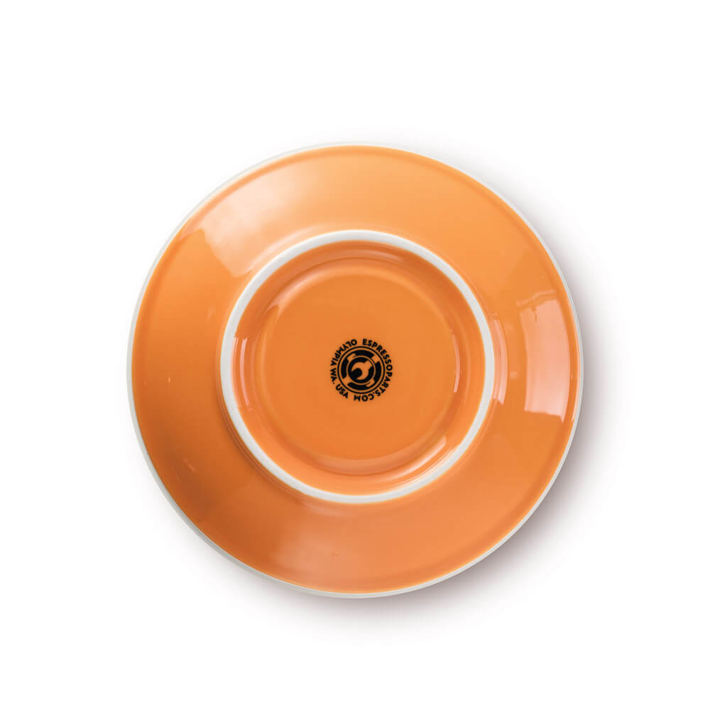 Premium Espresso Parts Porcelain Cappuccino Cup & Saucer Set - 6oz/195ml, Vibrant Orange - Perfect for Home Coffee Bars, Cafés & Italian-Style Espresso Drinks