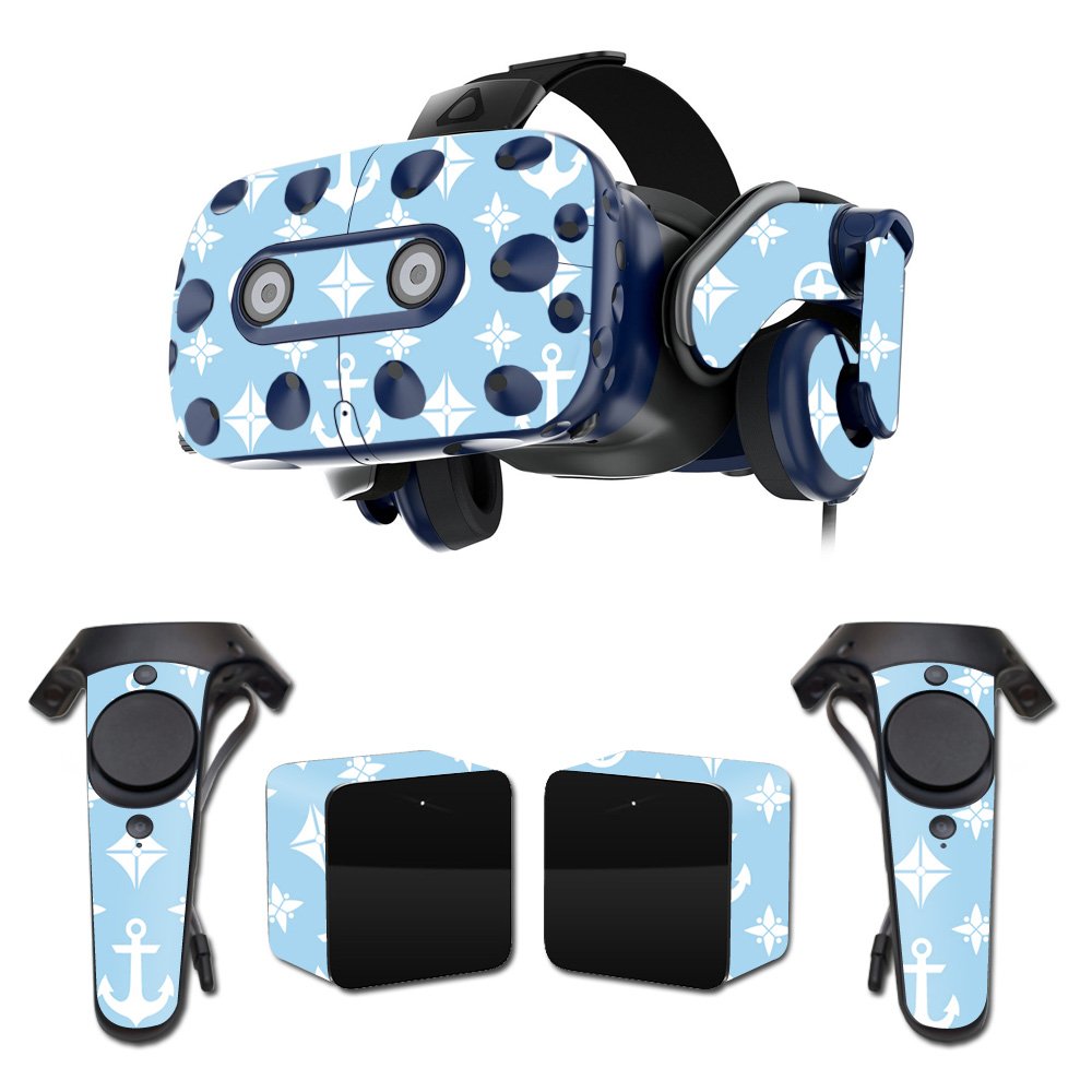 MightySkins Custom Vinyl Skin Wrap for HTC VIVE Pro VR Headset - Baby Blue Design | Protective & Durable Decal Cover | Easy to Apply & Remove | Made in USA | Perfect for Gaming, VR Experiences & Personalization