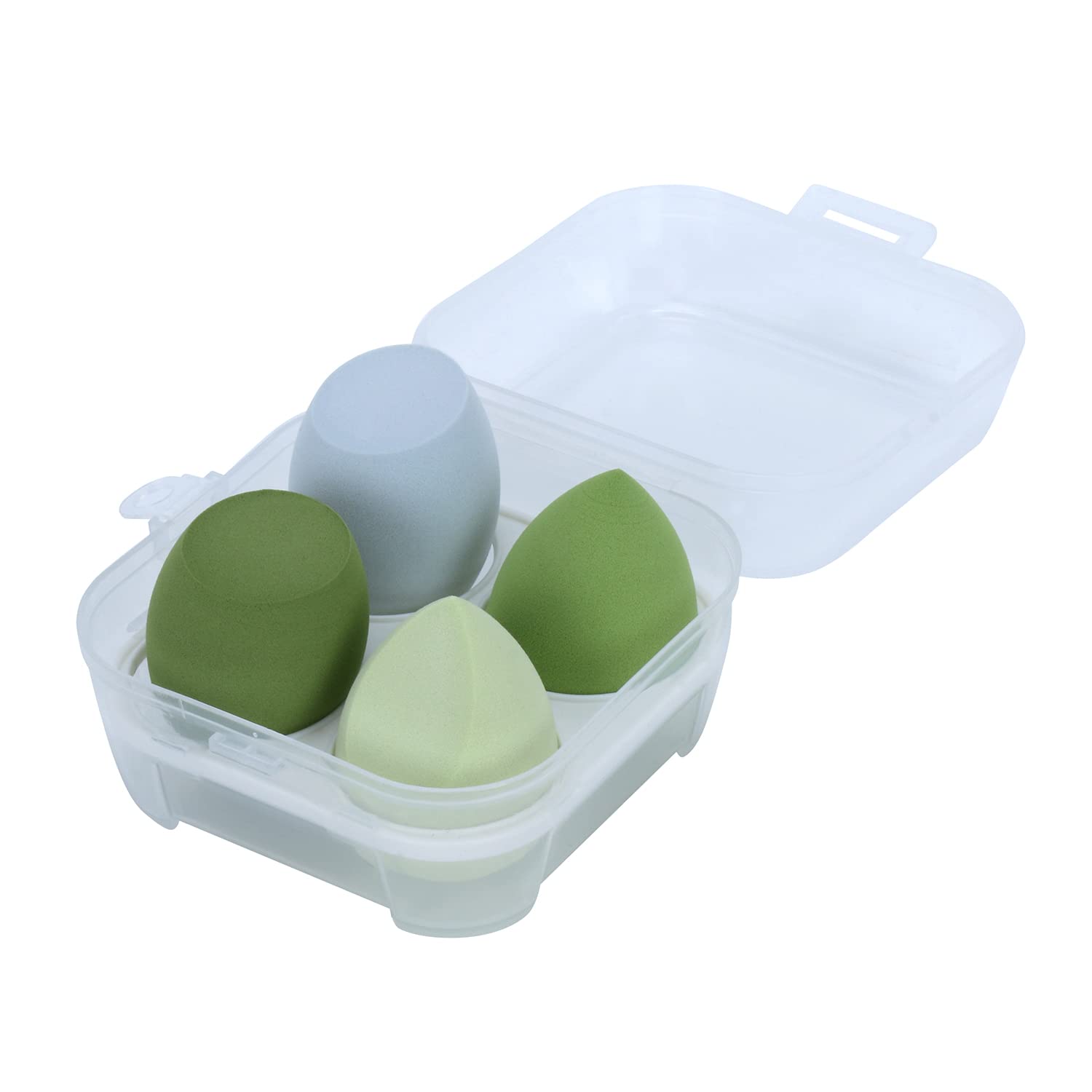 Charis Enterprise Blender Sponge 4-Piece Set with Storage Box - Premium Makeup Sponge for Flawless Foundation Application - Perfect for Professional Makeup Artists and Home Beauty Routines