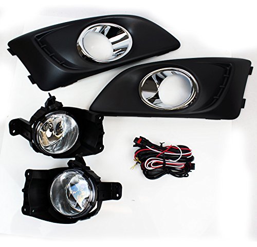 2012-2016 Chevy Sonic Front Bumper Fog Lights with Chrome Bezels & Switch - Durable Driving Lamps for Enhanced Night Visibility & Safety in Foggy Conditions