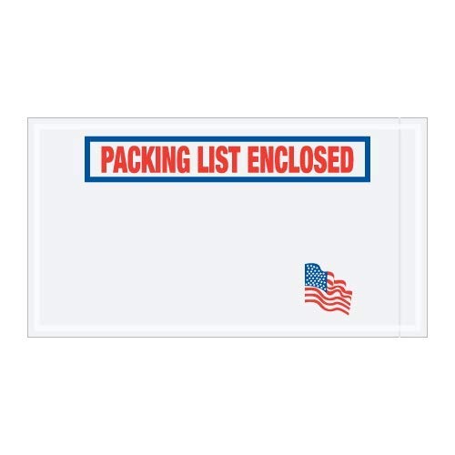 TapePlanet USA Flag Packing List Envelopes - 5.5