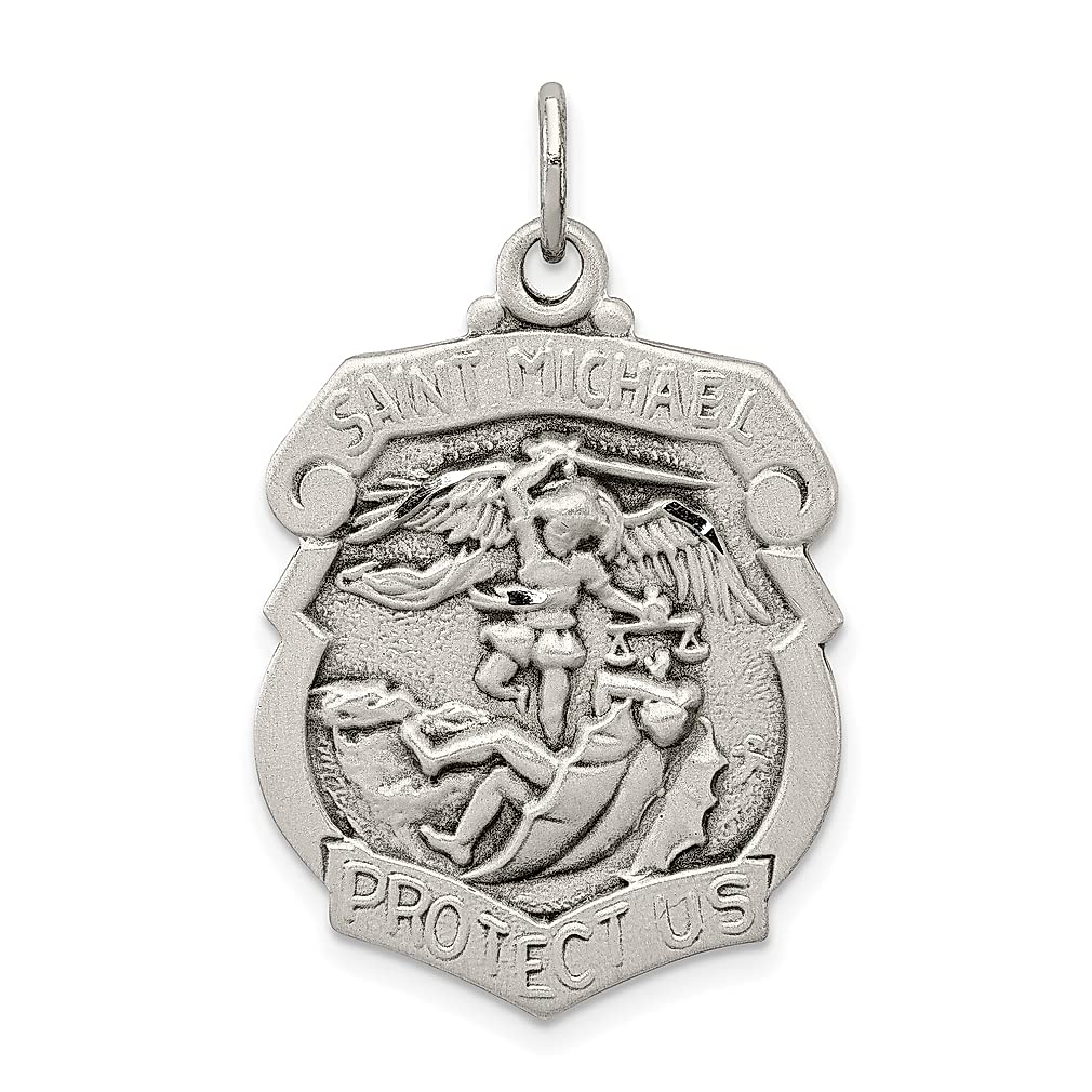 925 Sterling Silver Saint Michael Medal Pendant Necklace - Religious Jewelry for Women, Patron Saint Charm, Fine Gift for Her - Perfect for Church, Baptism, Confirmation & Spiritual Protection