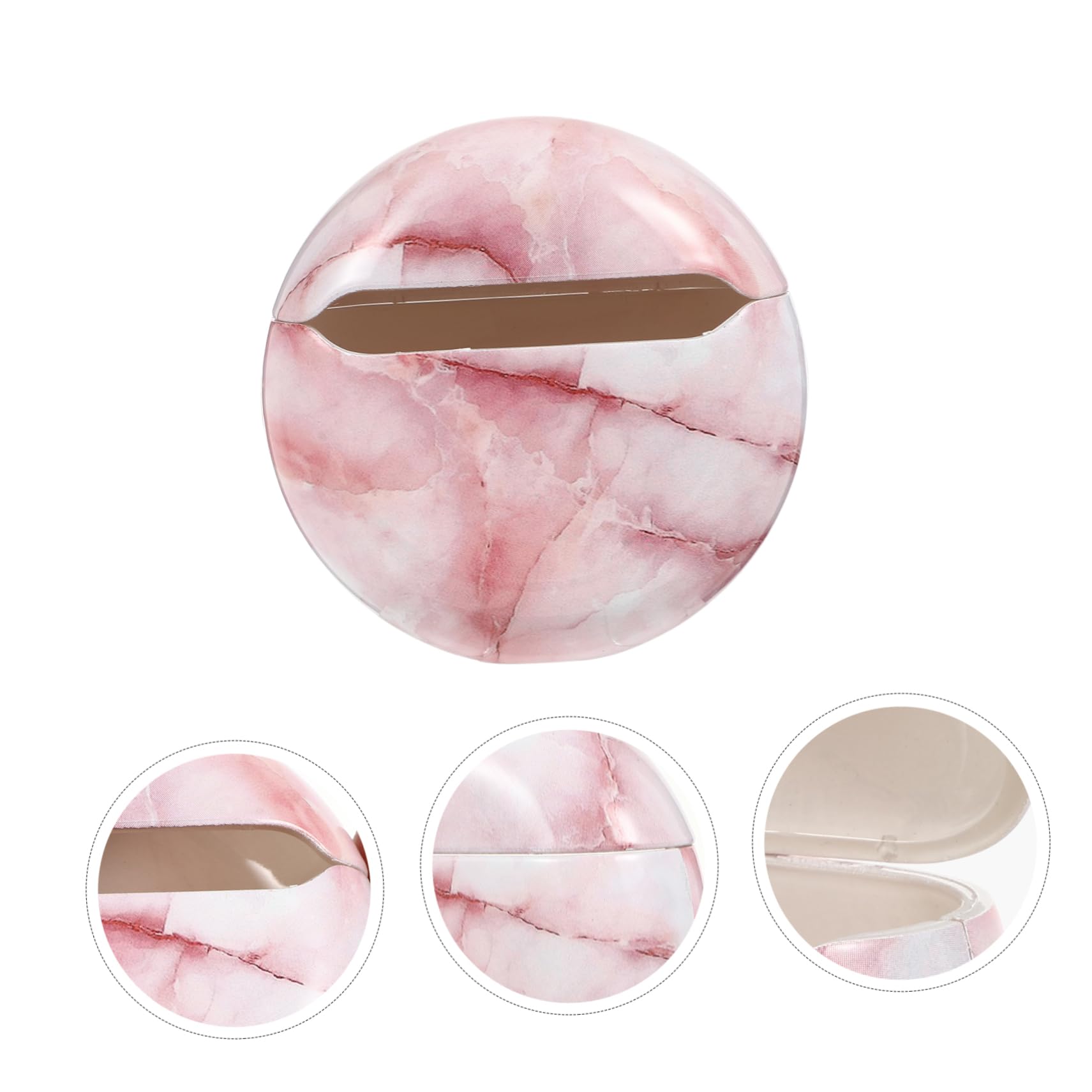 Mikikit Marble Design Earphone Protective Case - Durable Headset Cover for AirPods, Wireless Earbuds (1 Pack, Red) - Perfect for Travel, Gym & Daily Storage