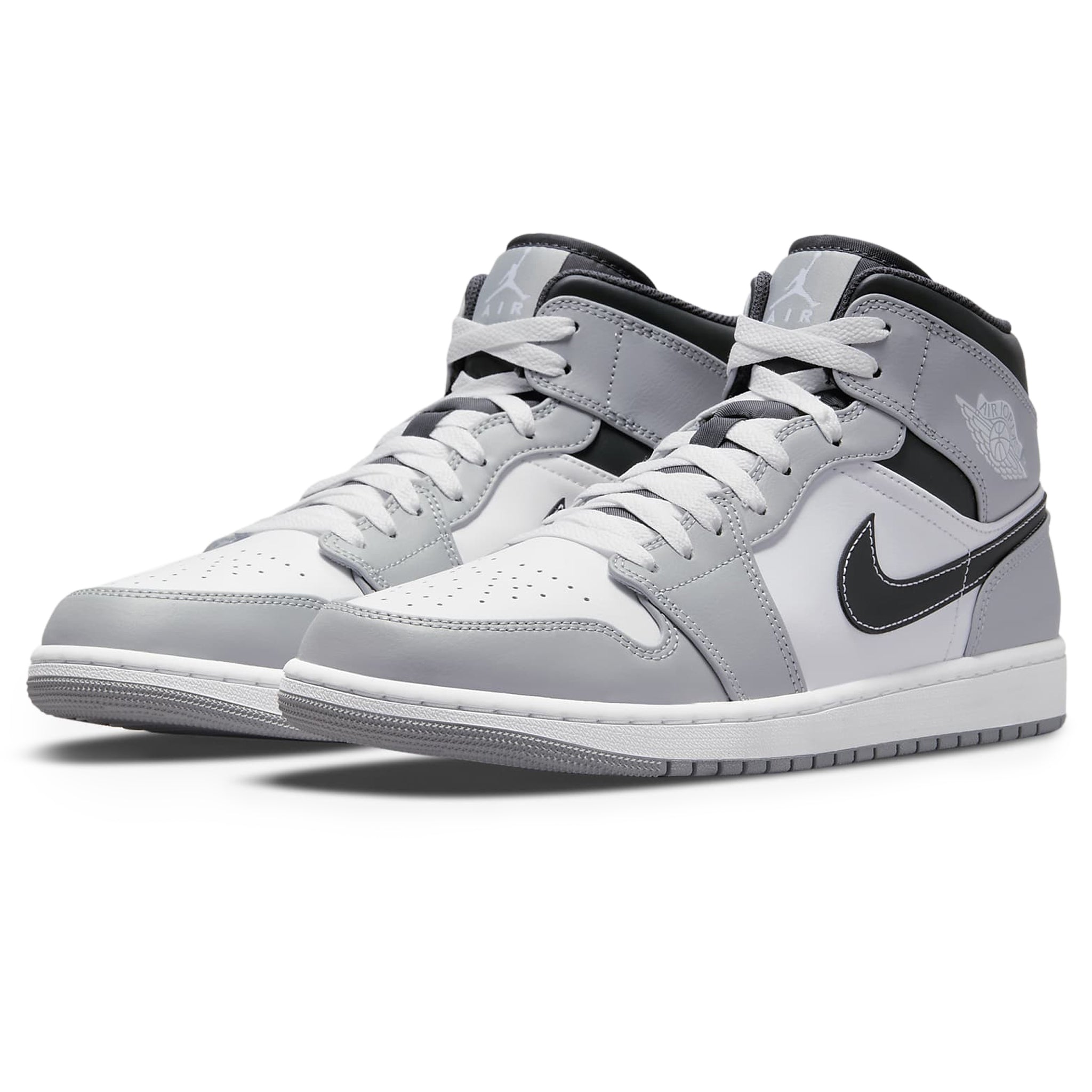 Air Jordan 1 Mid Light Smoke Grey Anthracite Basketball Shoes - Men's High-Top Sneakers for Casual Wear & Street Style