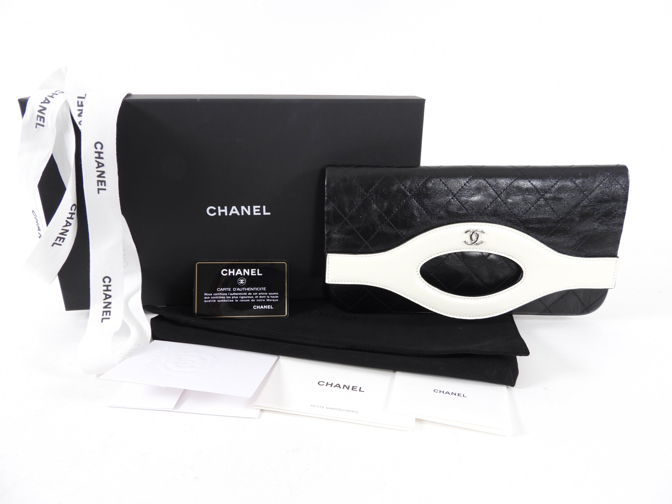 Chanel Small Black & White Quilted 31 Clutch Bag - Luxury Designer Handbag for Women | Perfect for Evening Parties, Weddings & Special Occasions