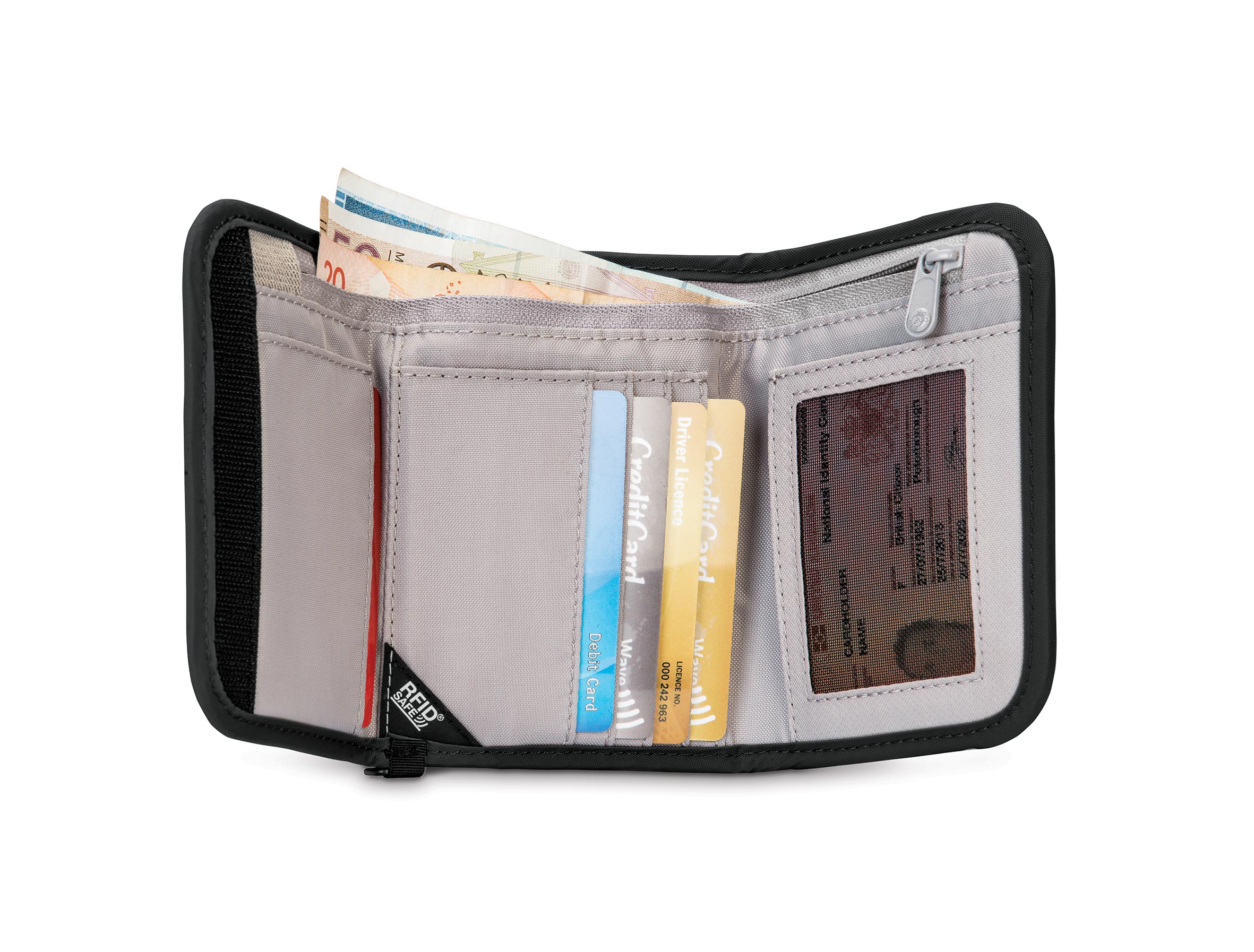 Pacsafe RFIDsafe V125 Trifold Wallet - RFID Blocking Travel Wallet for Men & Women, Slim Anti-Theft Credit Card Holder for Everyday Use & International Trips