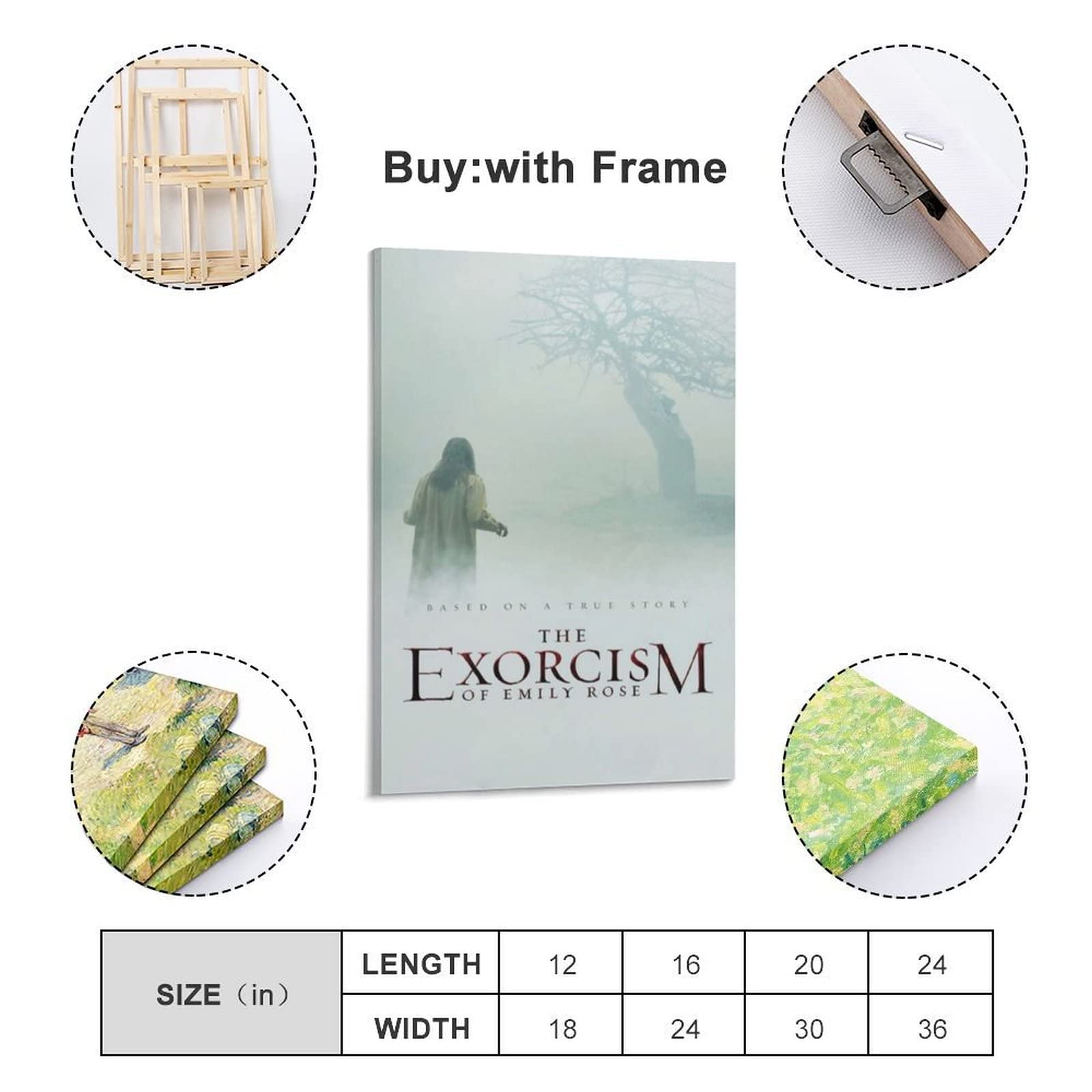 The Exorcism of Emily Rose Movie Poster - Premium Canvas Wall Art Print for Living Room & Bedroom Decor - Horror Film Fan Gift - Gothic Aesthetic Home Theater Decor