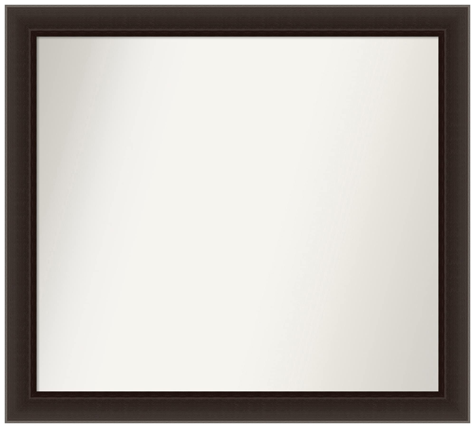 Amanti Art Non-Beveled Custom Wall Mirror - 26.5 x 29.5 Inches, Romano Espresso Narrow Frame - Bathroom, Bedroom, Living Room Decor - Various Custom Sizes Available - Brown Wooden Mirror for Home & Office