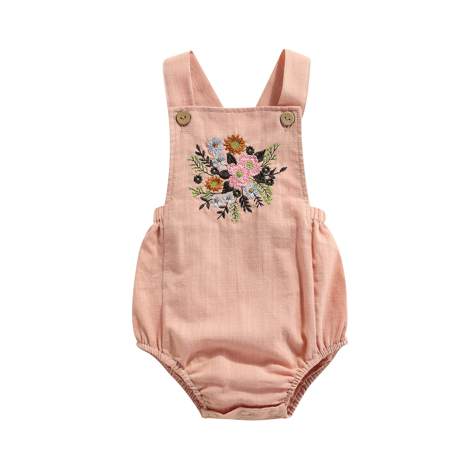 MERSARIPHY Boho Baby Girl Clothes - Cotton Linen Romper with Adjustable Straps, Newborn Bodysuit Tops for Summer - Perfect for Outdoor Play, Beach Trips & Photo Shoots